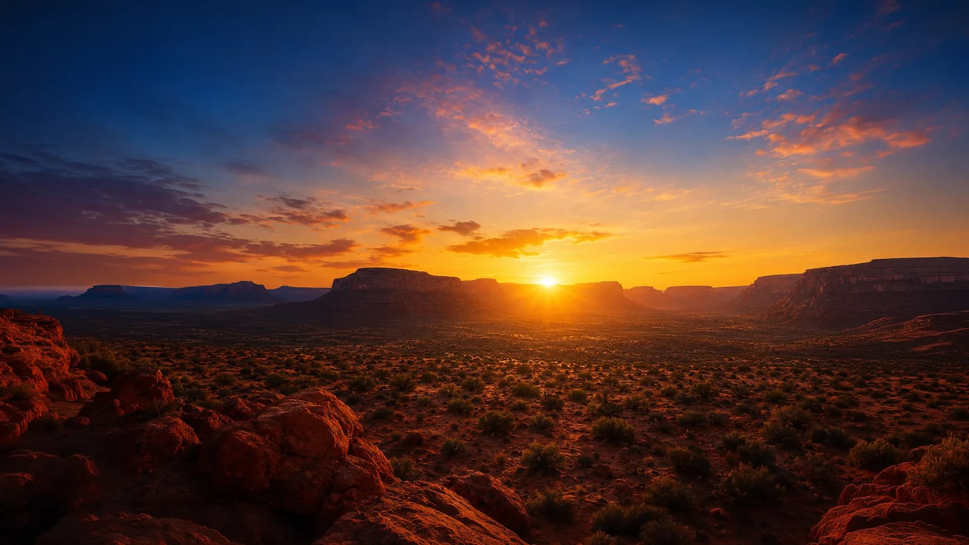 New Mexico sunset and desert landscape